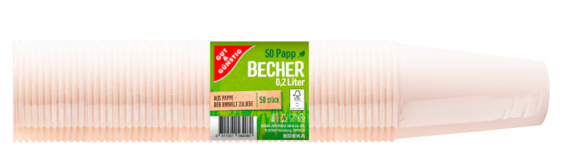 Bild von G&G Pappbecher weiß 0,2l 50ST