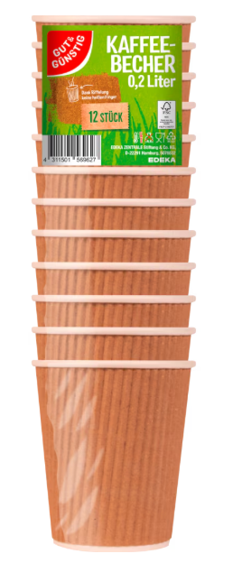 Bild von G&G Kaffeebecher Pappe 12ST